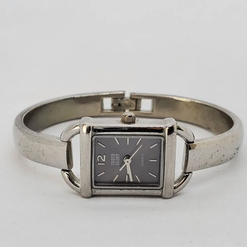 Faded Glory 19MM Women's Watch Dark Gray‎ Dial Gray Band 5